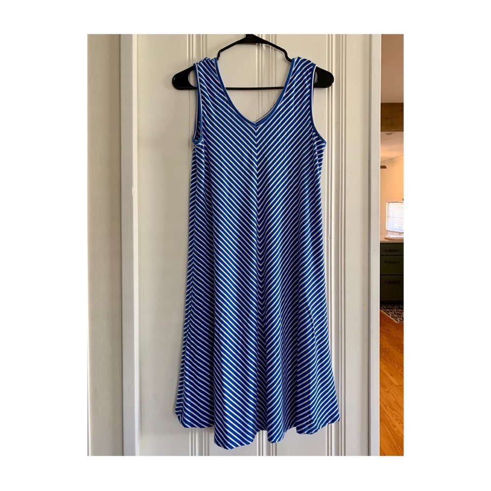 Soft Blue Striped Dress - Picture 2 of 13
